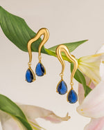 Load image into Gallery viewer, Indigo drop earrings