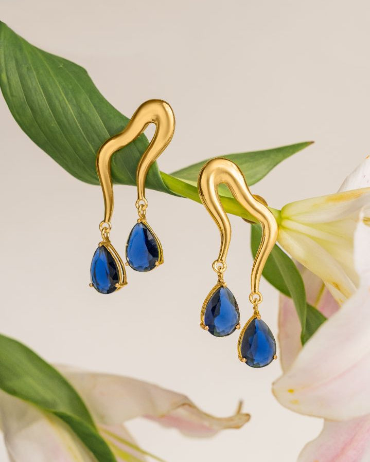 Indigo drop earrings