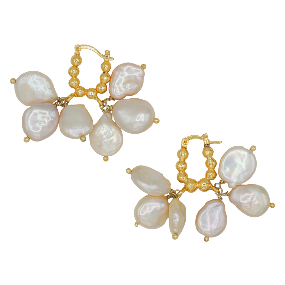 Pearly flawed hoops